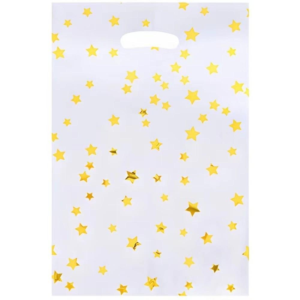 10pcs 16x24cm Party Goodie Bags with Handle Treat Bags Disposable Gift Bag Holiday