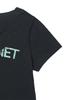 DEINET Off Shoulder Graphic T-Shirt In Navy