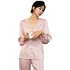 1011 New Pajamas Women's Spring and Autumn Ice Silk Long Sleeve Pants Set Live Sexy Lace Homewear Summer