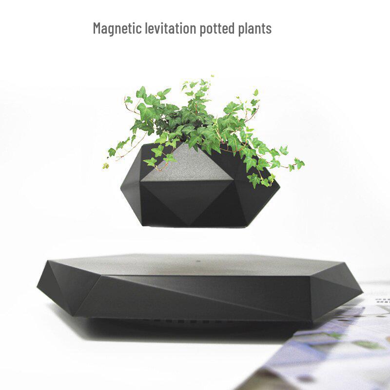 Floating Rhombus Magnetic Levitation Potted Plant Ornament UK Standard