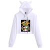 Attack On Titan Women's Cropped Hoodie with Cat Ears - Mikasa & Eren Wings of Freedom Anime Merchandise