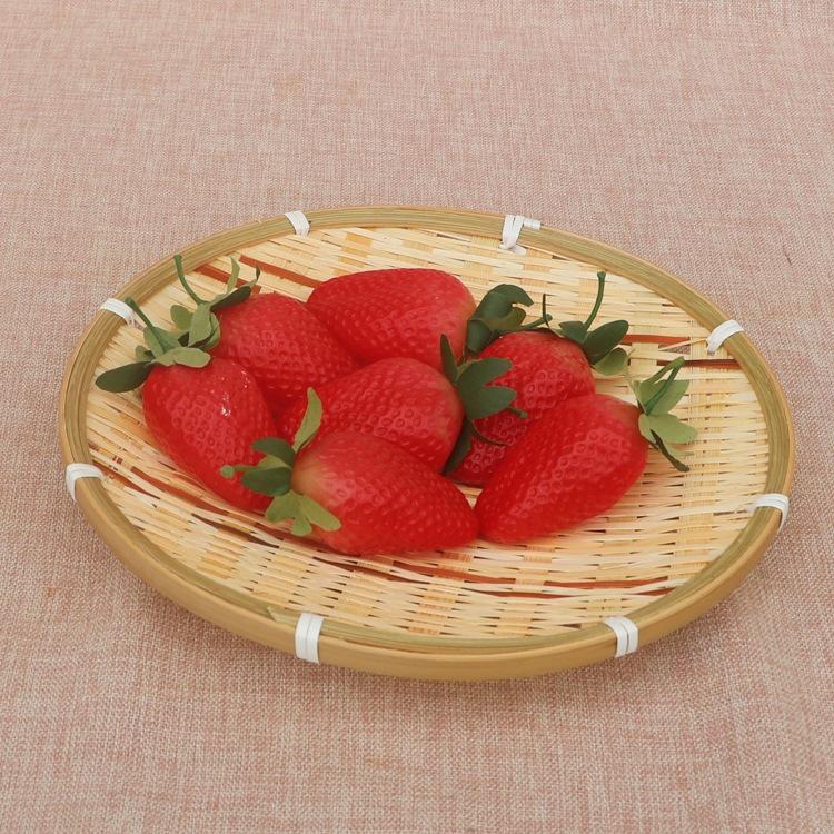 Handmade Bamboo Basket Set: Woven Sieve, Storage Basket, Fruit Plate, Snack Tray, Farm-Style Round Winnowing Basket