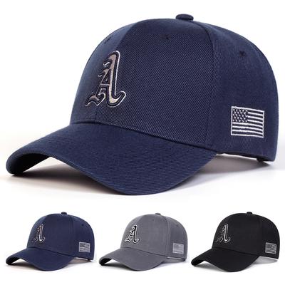 Unisex A Letter Embroidery Side American Flag Baseball Caps Spring Autumn Outdoor Adjustable Casual Hats Dad Hat Sunscreen Hat