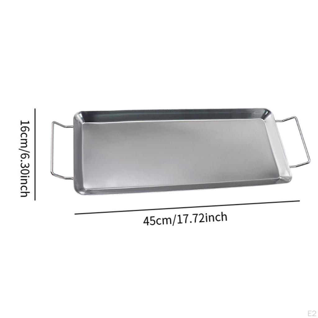 Chicken Wing Drip Pan Grill Tray with Handles Barbecue Tray, Serving Platter for Picnics