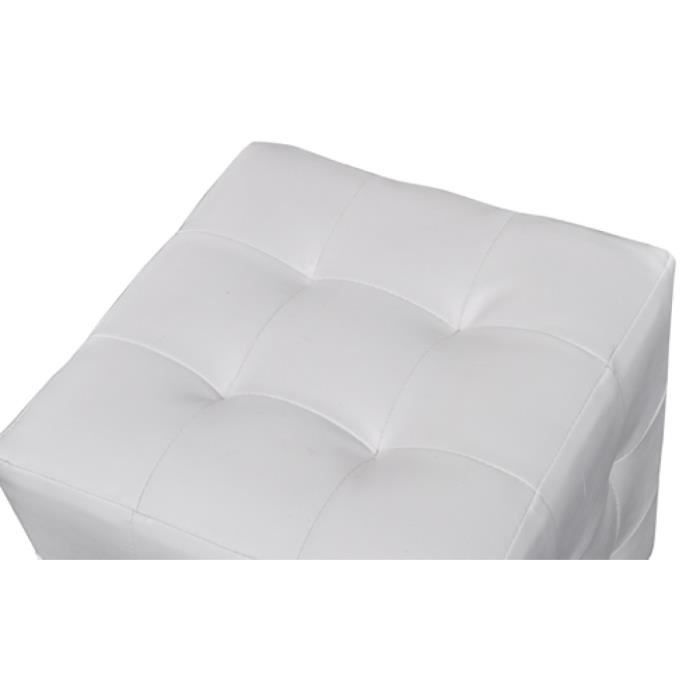 Pouf cube capitonné blanc - VIDAXL - Lot de 2 - Simili - Style Scandinave Moderne - 30x30x30cm