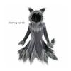 Wolf Costume with Hood Halloween Dress Gray for Cosplay
