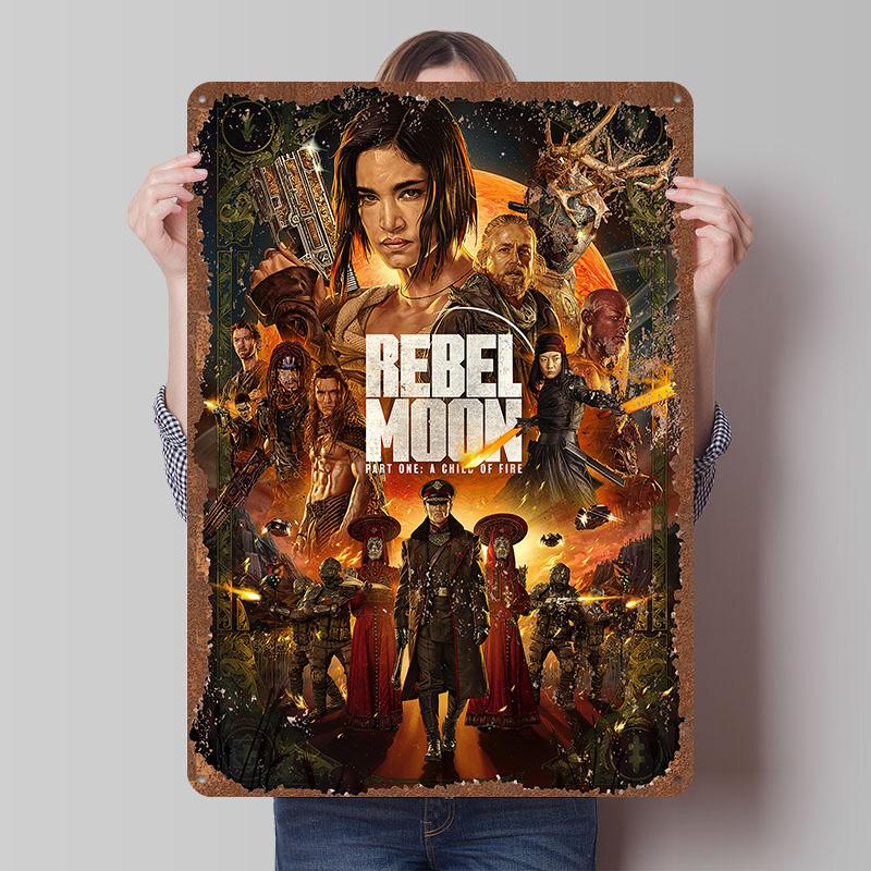 Rebel Moon Print Tinplate Posters Customizable Wall Art Retro Vintage Metal Tin Signs for Home and Decoration Gaming Desk Decor