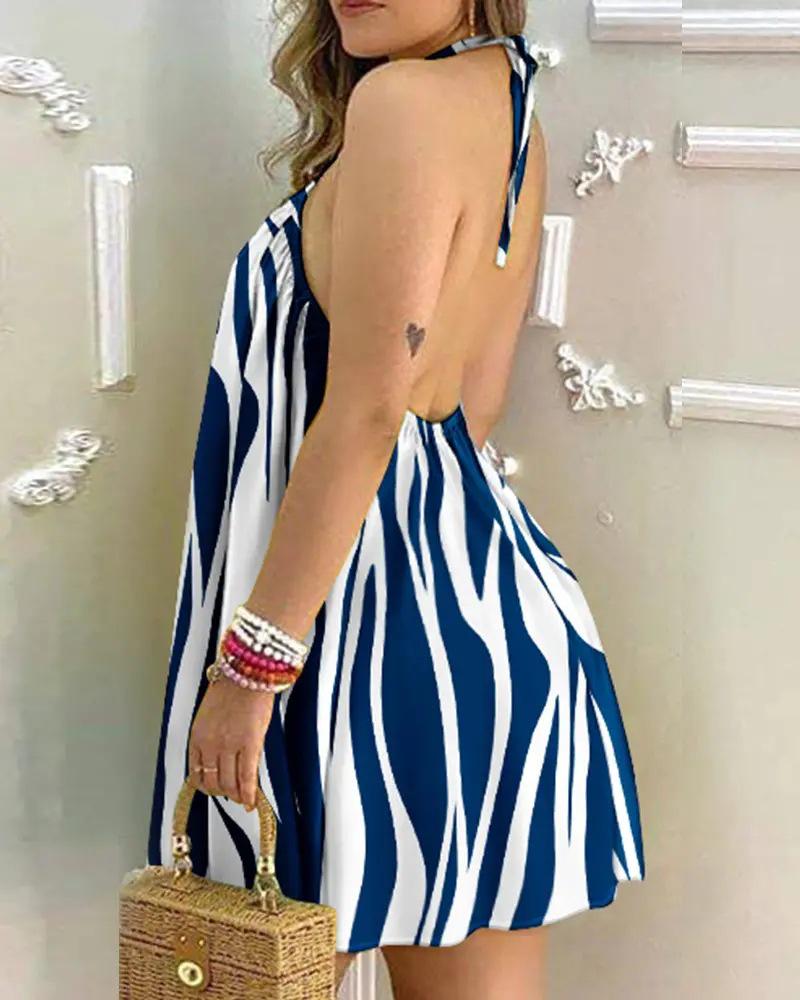 2022 Summer Off-Shoulder Halter Neck Loose Women's Dress
