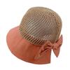 Hat women's summer mesh breathable versatile bucket hat basin hat bow sunshade sunscreen beach sun hat