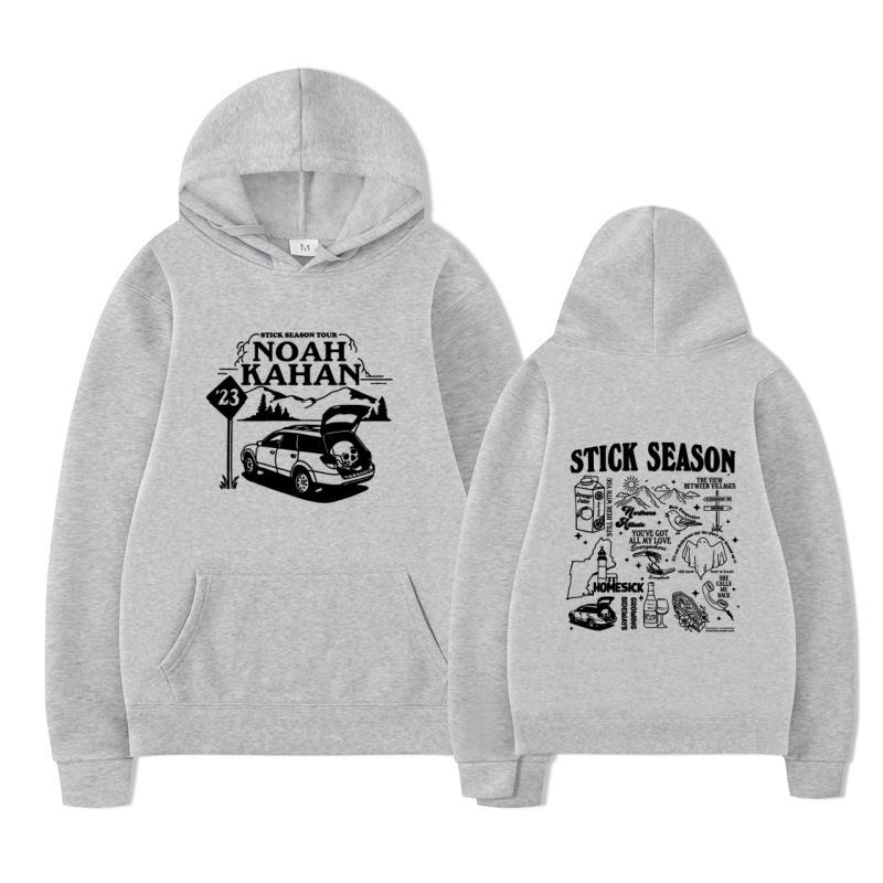 Noah Kahan Stick Season Merch Country Music Album Hoodie Sweatshirt Winter Warm Pullover Top Streetwear Unisex