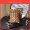 Vintage Wooden Beaded Handwoven Hollowout Shoulder Bag For Summer Casual Wear