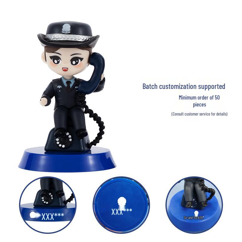 Cartoon Shushu Guard Police Figure Car Ornament - Creative Decoration Gift