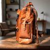 LARGE Hand-Crafted Genuine Leather Travel Backpack Brown Rucksack Laptop Bag NEW