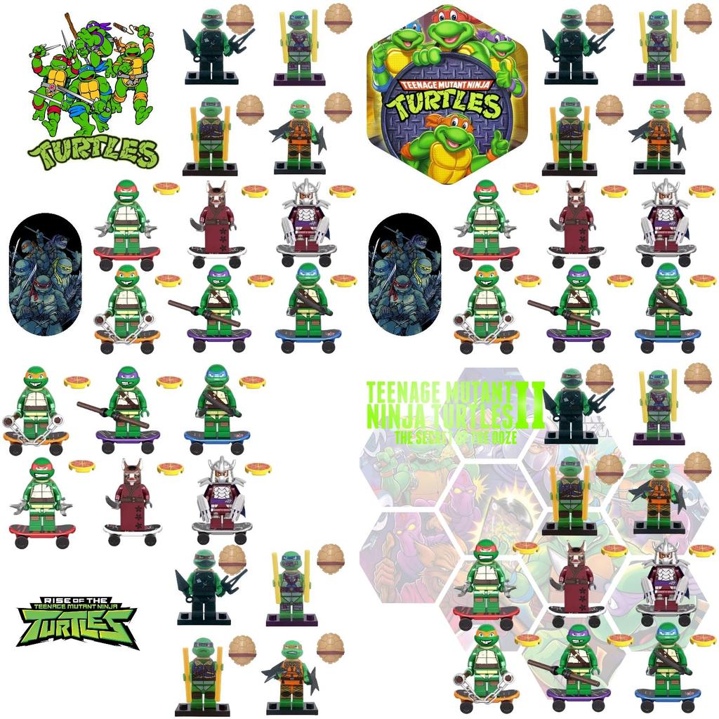 Ksz 723 Ninja Turtles Dafengqi Novelty Miniature Building Blocks Toy Abs Plastic Diy Export Type