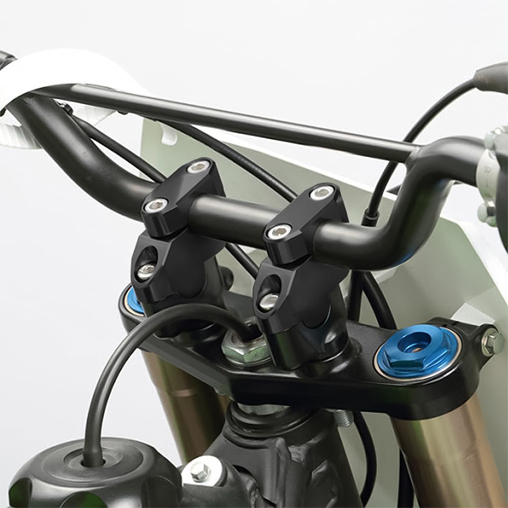 LKCCTK Motorrad Lenkererhöhungen Lenkererhöhungen Lenkerbock 1 Satz Schwarz 22mm Lenkererhöhung Halterung Universal