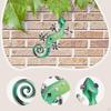 Metal Gecko Wall Art 2D Hanging Artwork,Art Decoration Ornament for Porch Cafe Patio Home