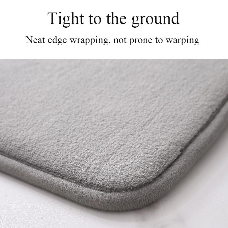 Thickened entrance mat, bathroom slow rebound anti slip floor mat, toilet water absorption and quick drying foot mat, memory sea