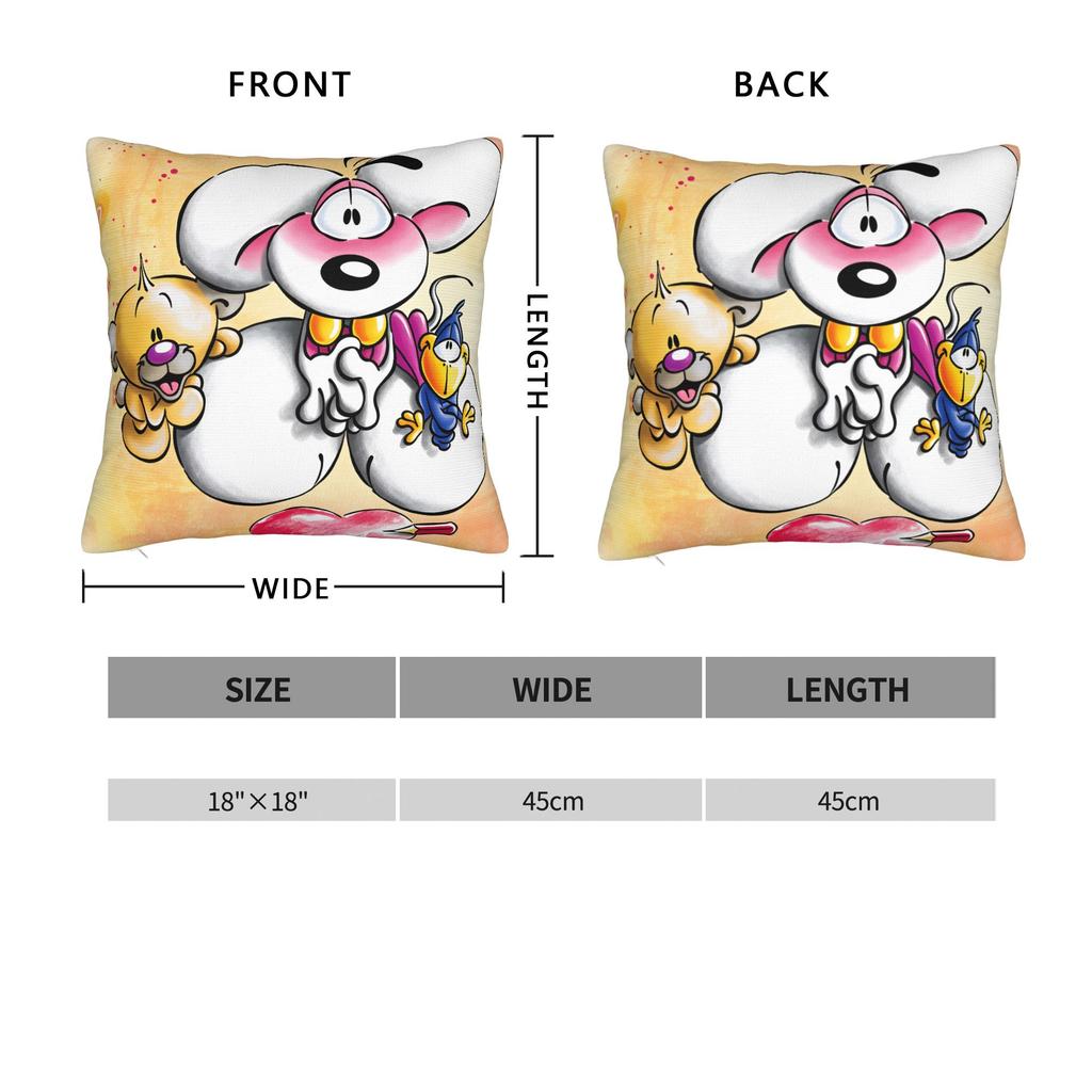 Comic Cartoons Diddl Pillow Case Soft Pillow Cover For Living Room Sofa Novelty Pillowcases