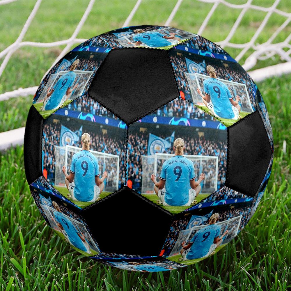 Erling Size 5 Soccer Ball, Machine-Stitched PVC, Durable & High Bounce, All Ages Fit, Fan Merchandise, Matches & Outdoor Use.