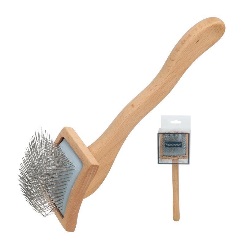 Solid Wood Pet Comb with Fluffy Needles and Detangle Knife