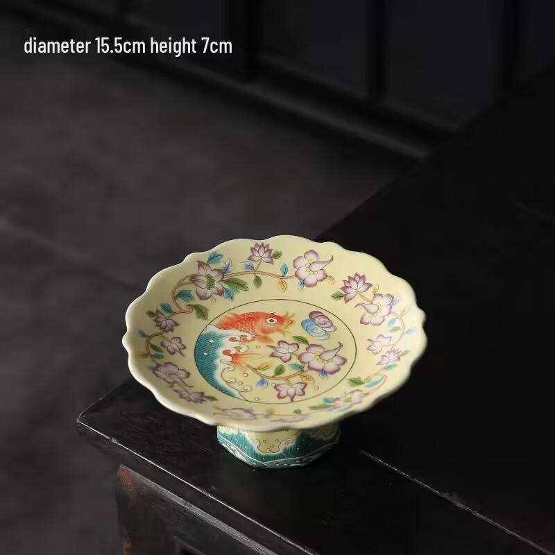 

Exquisite Chinese Blue and White Porcelain High-Footed Fruit and Snack Bowl