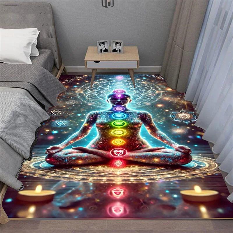 3D Chakra Printed carpet non-slip carpet door mat Yoga mat bedroom decoration area rug bedroom decor birthday gift