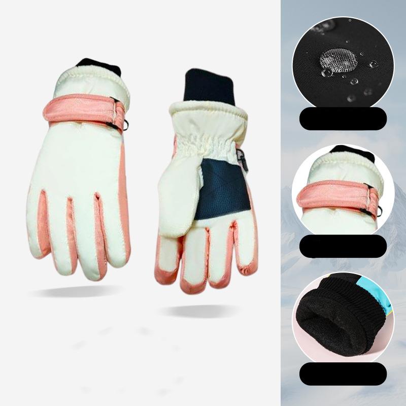 Children s Winter Gloves Warm, Windproof, Thickened Outdoor Cycling Gloves M белый
