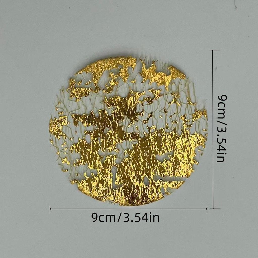 Golden Foil Grid Disposable Placemat & Coaster for Kitchens, Parties, Hotels, and Restaurants.