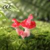 Terrarium Supplies 2 Pcs Mini Mushroom Figurines, Miniature Resin Figures Handmade Fairy Tale Decor for Micro Landscape, Garden, Aquarium, Bonsai