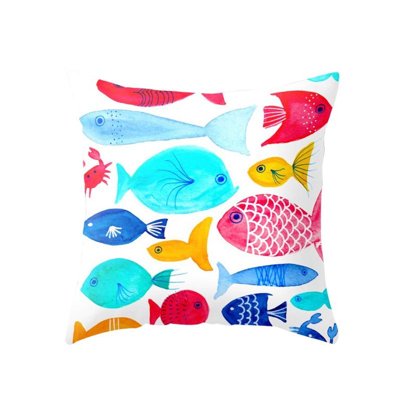 Ocean Mermaid Pattern Polyester Pillow Cover Sofa Office Car Cushion Cover Warm