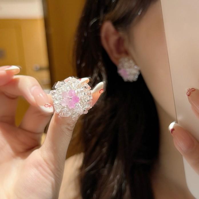 Handmade 2025 Refreshing Blue Beaded Stud Earrings - Unique High-End Vacation Style Design