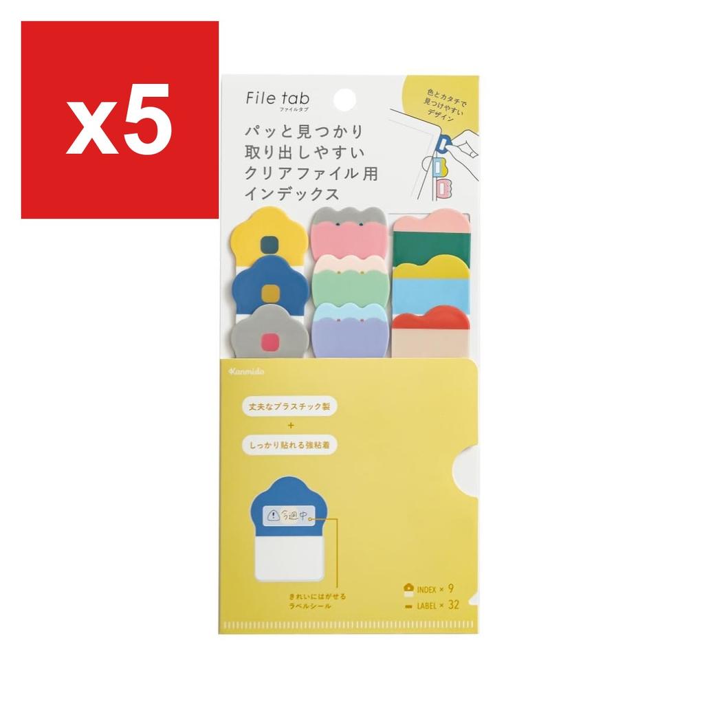 Kanmido Flower Wave File Tabs, FT-3003