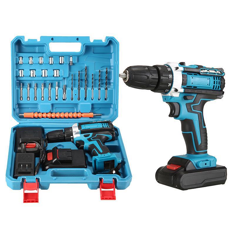 High-Power Multi-Function Rechargeable Lithium Battery Electric Hand Drill Set for Home and Trade Use