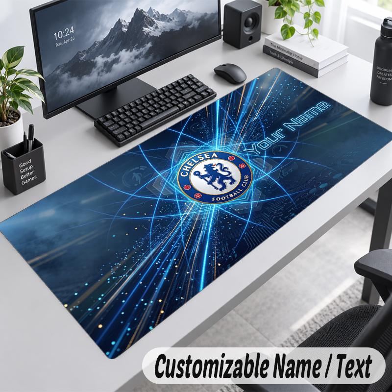 Custom Name Text Mouse Pad Chelsea FC Personalized Desk Pad For Work And Gaming