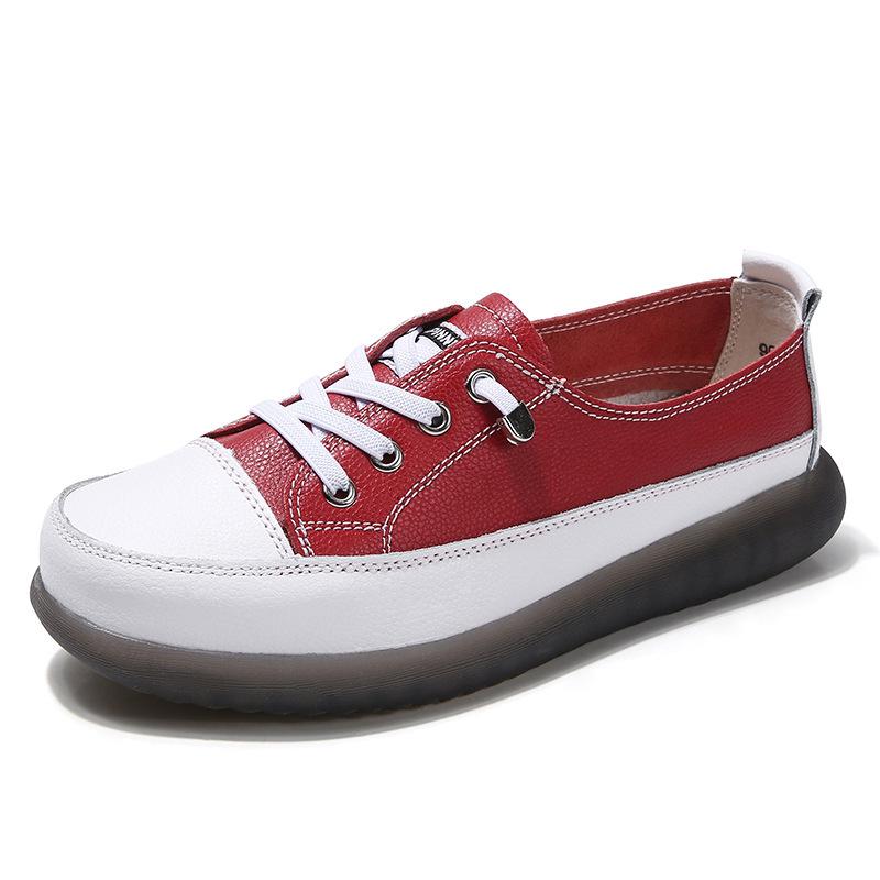 2022 White Soft Sole Low-Cut Casual Leather Sneakers - Trendy Korean Style for Spring and Autumn