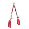 9/12 Inch Spatula Tongs with Stand Red Cooking Tongs Slotted Silicone Tongs for Kitchen Grilling BBQ Buffet Serving