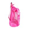 Portable Children Kids Mesh Drawstring Backpack Outdoor Beach Shell Toy Storage Bag (Pink)