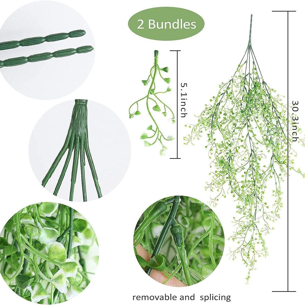 1/2Pcs Artificial Plant Vine Fake Leaf Plant Hanging DIY Basket Ornament for Home Room Decor Garden Wedding Decoration Outdoor