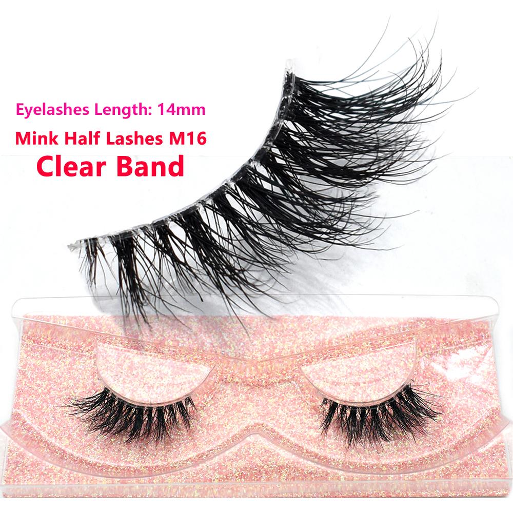 FOXESJI Mink Half Lashes Extension Natural Daily Reusable Short Strip Eye Lashes Mink Fluffy Soft Half False Eyelashes Make Up
