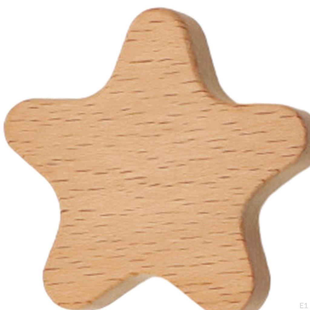4 Pieces Wooden Cabinet Knobs Drawer Pulls Furniture Dresser Pull Handles for Shelf