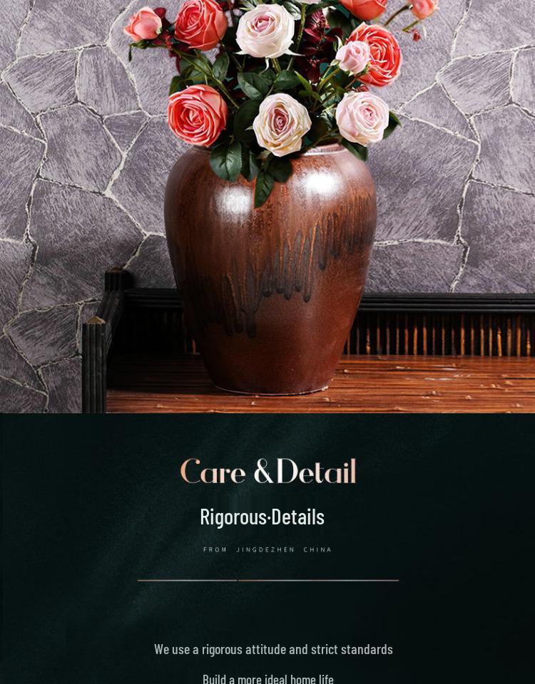 Retro Ceramic Floor Vase for Living Room and Hotel Décor
