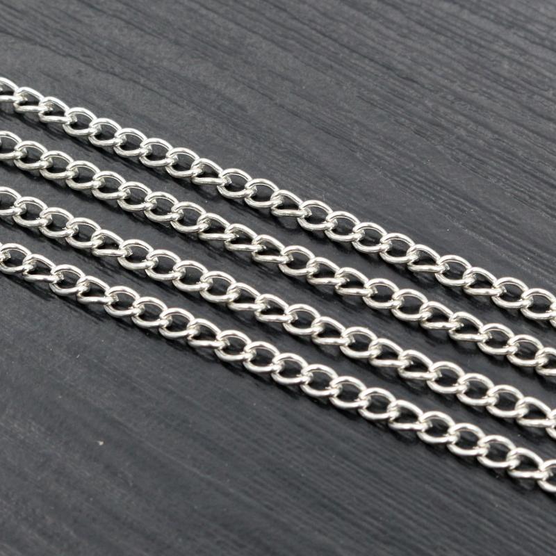 5 Meters/lot 3x2mm 4x3mm Bronze Gold Silver 5 Colors Plated Unwelded Iron Cable Chains DIY Jewelry Making Findings Accessories