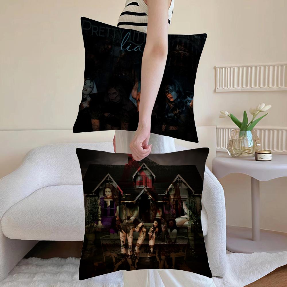 P-Pretty Little L-Liars tv Pillow Case Anti-dustmite Pillowcase Invisible zipper silky short plush Sofa cushion cover
