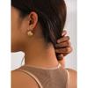 Design 18k Gold Stainless Steel Chubby Texture C-shaped Earrings Niche Unique Design Titanium Steel Stud Earrings