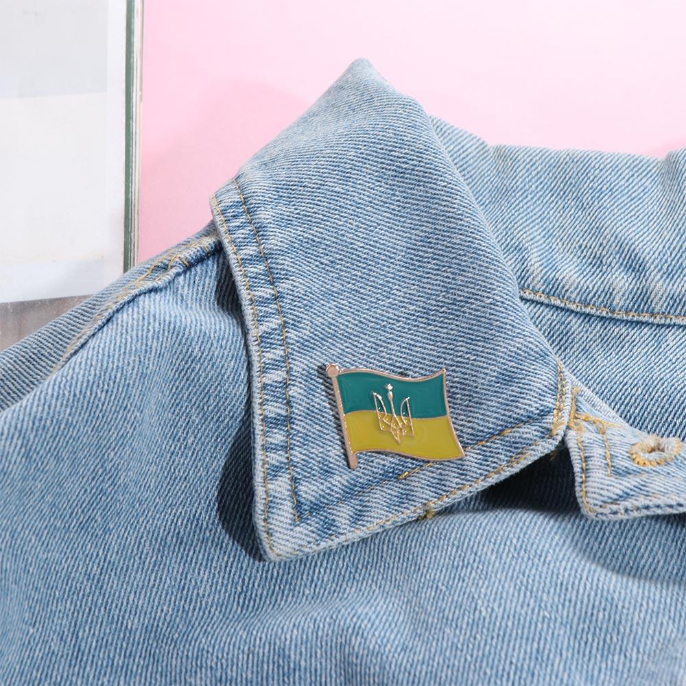 Badges Ukrainian Flag Pins Zinc Zinc Alloy Ukrainian National Pins Ukraine Brooches  Jewelry