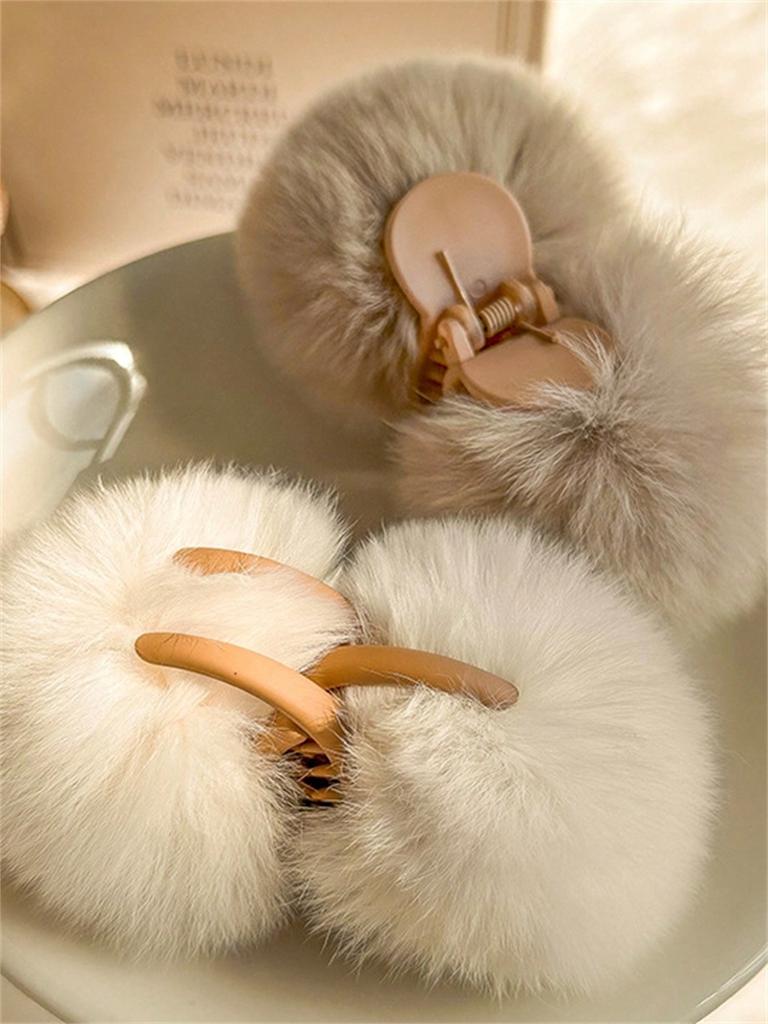 1 Hair claw women Maillard Cute Hairball women's fleece Grab Ball Hair Grab Premium hair clip Hair clip