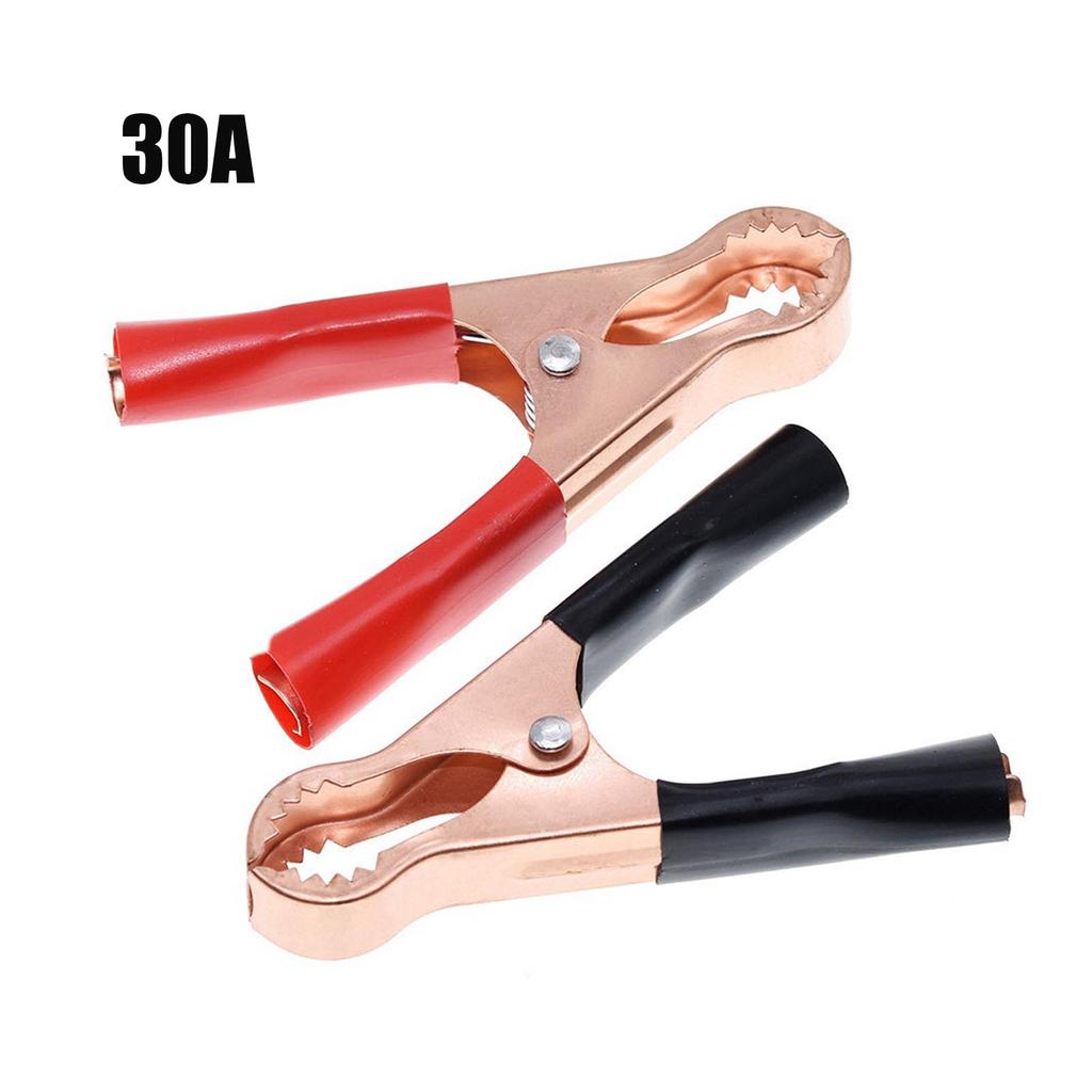 2Pcs 30A/50A Red + Black 70mm/80mm Crocodile Car Caravan Van Battery Test Lead Clips Best Promotion Alligator Clips