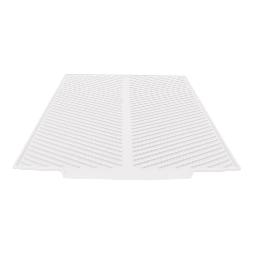 Silicone Dish Drying Mat 485x405mm Heat Resistant Non Slip Kitchen Counter Drain Pad for Home White