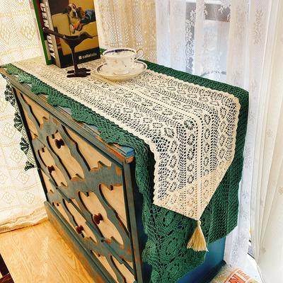 Neuer Amerikanischer Retro-Stil Heim Tischläufer Baumwolle Gewebt Hohl TV-Schrank Abdeckung Handtuch Heim Wohnzimmer Dekor Quaste Tischläufer