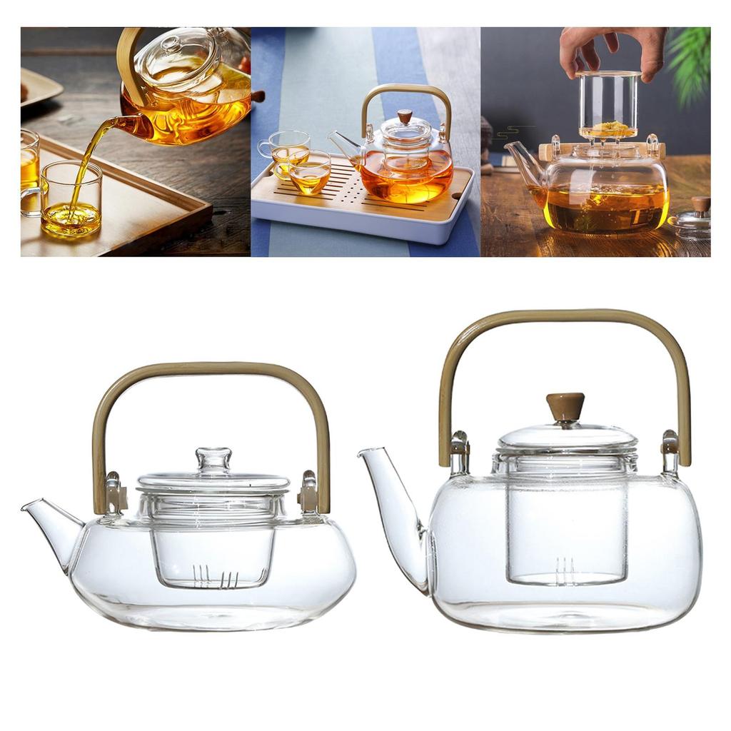 Čirá skleněná konvice na čaj se sítkem Ručně foukaná Kvetoucí sypaný čaj Žáruvzdorná Vysokoborosilikátové Bezpečná do myčky Nádobí na sporák Konvice na čaj
